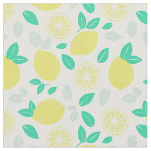Summer Lemon Muster in Cream Stoff