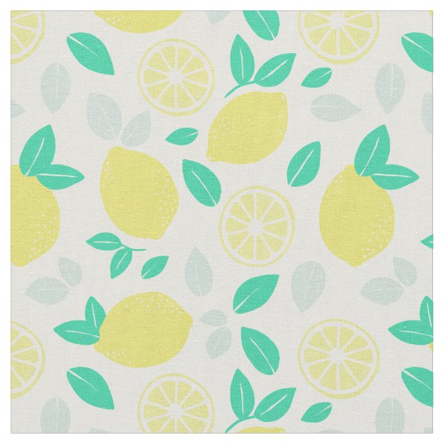 Summer Lemon Muster in Cream Stoff (Nahaufnahme)