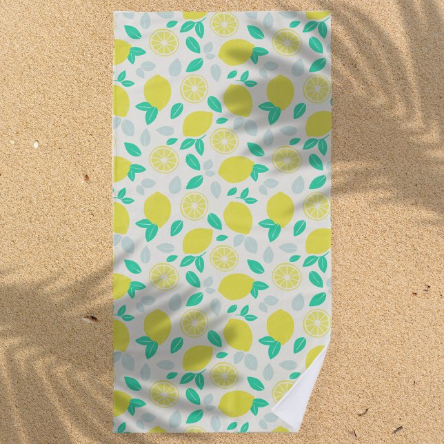 Summer Lemon Muster in Cream Strandtuch (Von Creator hochgeladen)