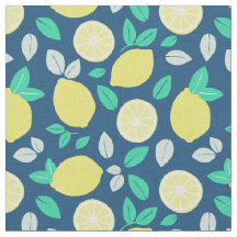 Summer Lemon Muster in Navy Blue