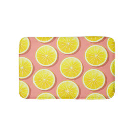 Summer Lemon Slices Pattern Badematte