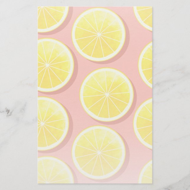 Summer Lemon Slices Pattern Briefpapier (Vorderseite)
