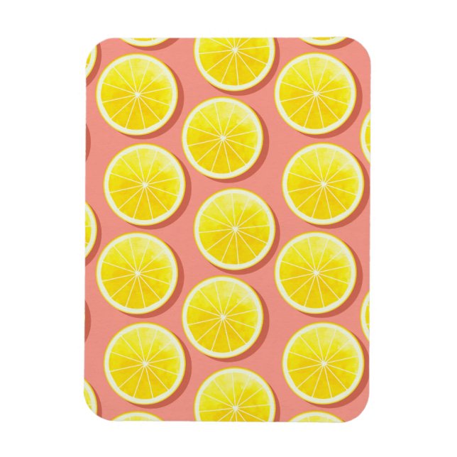 Summer Lemon Slices Pattern Magnet (Vertikal)
