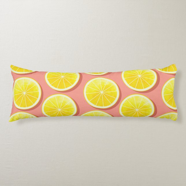 Summer Lemon Slices Pattern Seitenschläferkissen (Vorderseite)