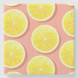 Summer Lemon Slices Pattern Steinuntersetzer