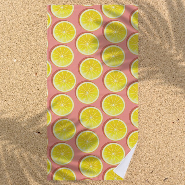 Summer Lemon Slices Pattern Strandtuch (Von Creator hochgeladen)
