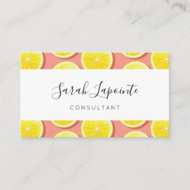 Summer Lemon Slices Pattern Visitenkarte