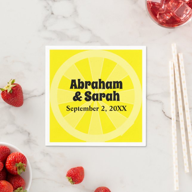 Summer Lemon Wedding Serviette (Beispiel)