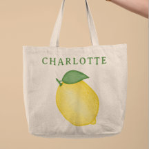 Summer Lemon Yellow l Individuelle Name Tote Tasch