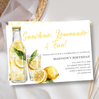 Summer Lemonade GRILLEN Geburtstagsparty Einladung