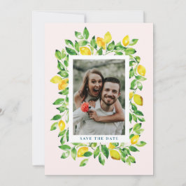 Summer Lemons und Foliage Foto Save The Date