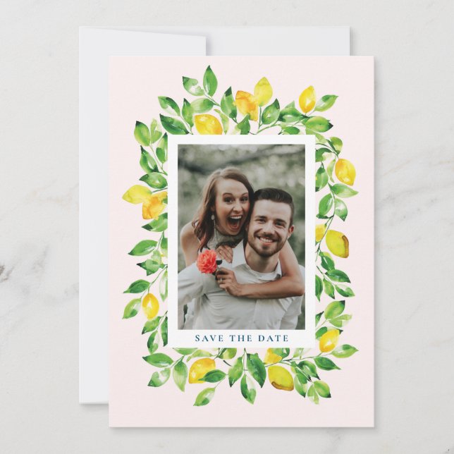 Summer Lemons und Foliage Foto Save The Date (Vorderseite)
