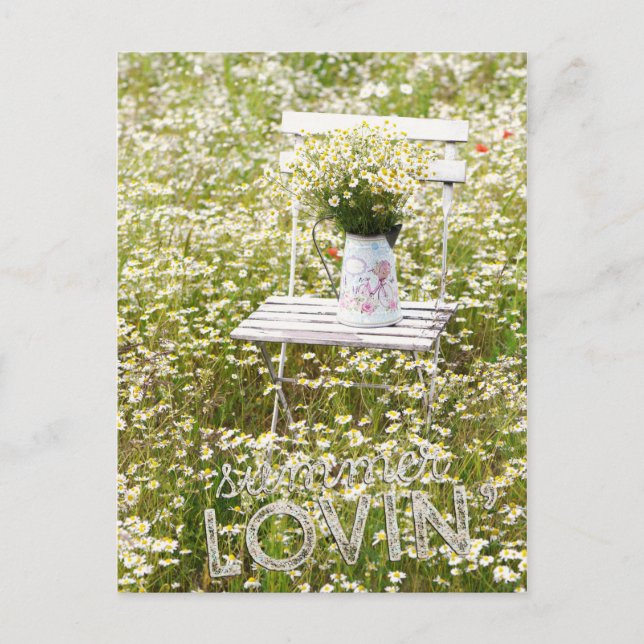Summer Liebe Field Wilde Blume + Text Postkarte (Vorderseite)