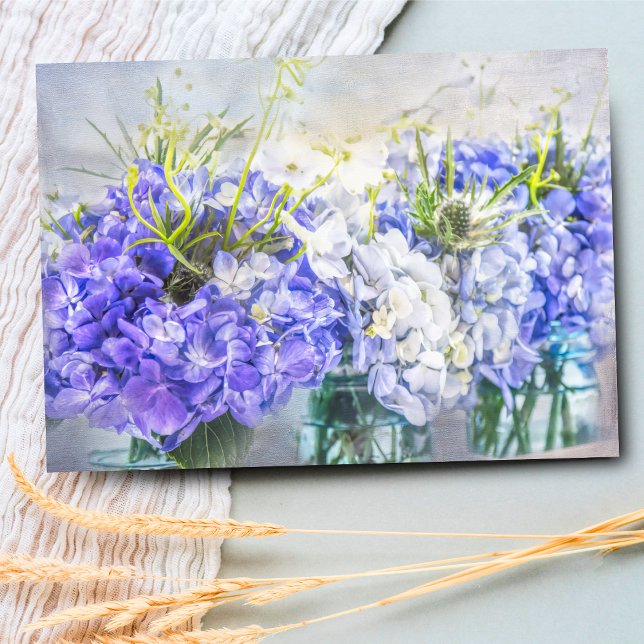 Summer Lila Hydrangeas Mason Jars Blank Innen (Perfect for heartfelt messages, birthdays, and thank you notes alike.)