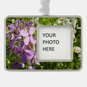 Summer Lilac und Daisies Rahmen-Ornament Silber