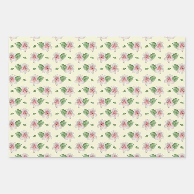 Summer Lily Floral Seamless Pattern Geschenkpapier Set (Vorderseite)