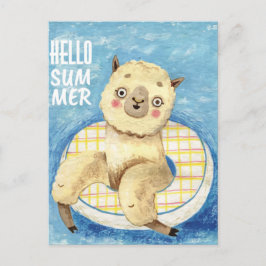 Summer Llama Postcard Postkarte