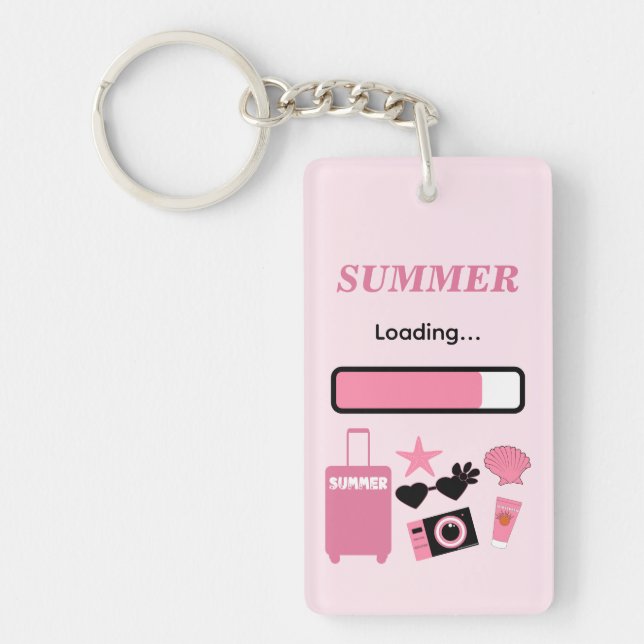 Summer Loading Pink Acrylic Keychain Schlüsselanhänger (Vorderseite)