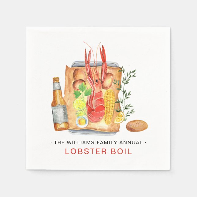 Summer Lobster Boil | Hummer Bake Cookie Serviette (Vorderseite)