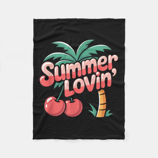 Summer Lovin Tropical Beach Paradise Fleecedecke (Vorderseite)