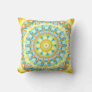 Summer Mandala Throw Pillow Kissen
