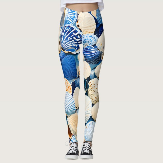 Summer Marine Seashells Leggings (Vorderseite)