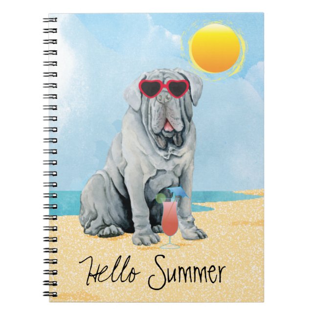 Summer Mastino-Notebook Notizblock (Vorderseite)