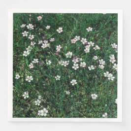 Summer Meadow Small White & Light Pink Wildblumen Serviette