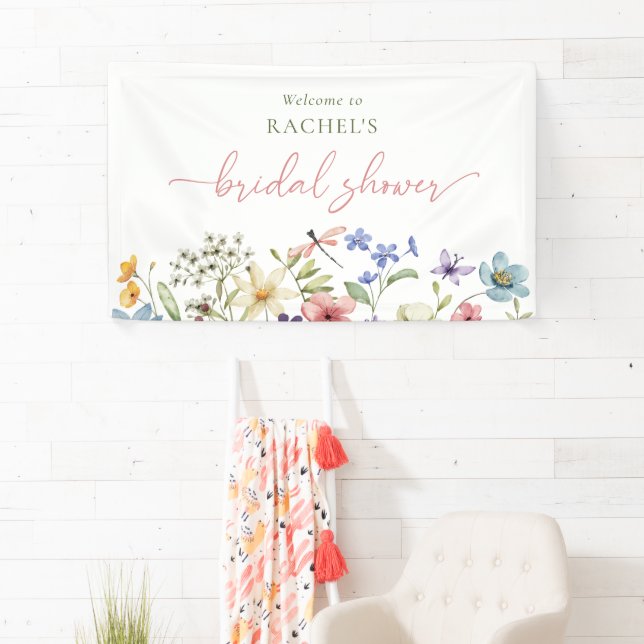 Summer Meadow Wildblume Brautparty Banner (Insitu)