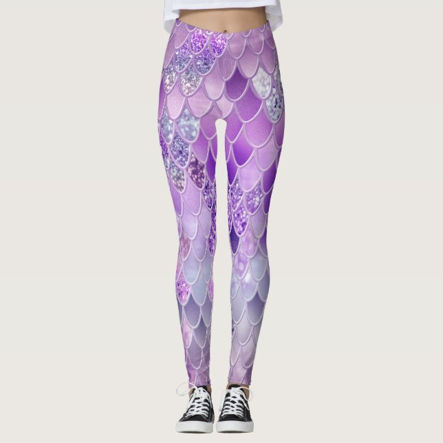 Summer Mermaid Glitzer Scales #14 (Imitate Glitzer Leggings (Vorderseite)