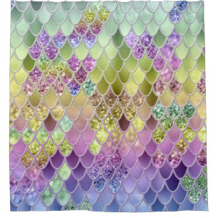 Summer Mermaid Glitzer Scales #6 (Imitate Glitzer) Duschvorhang