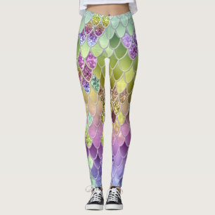 Summer Mermaid Glitzer Scales #6 (Imitate Glitzer) Leggings