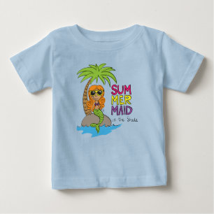 Summer Mermaid Niedlich Baby T - Shirt Blue