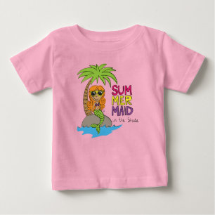 Summer Mermaid Niedlich Baby T - Shirt Pink