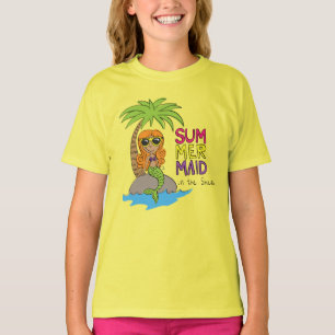 Summer Mermaid Niedlich Kids T - Shirt Limon Gelb