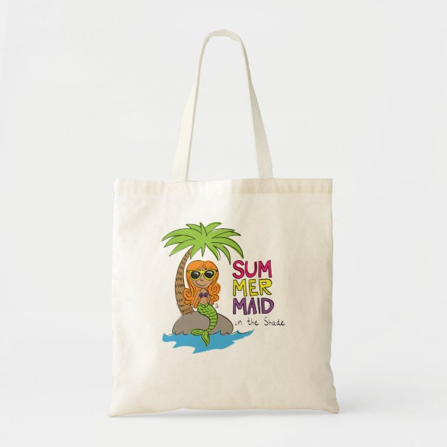 Summer Mermaid Niedlich Tote Bag Tragetasche (Vorne)