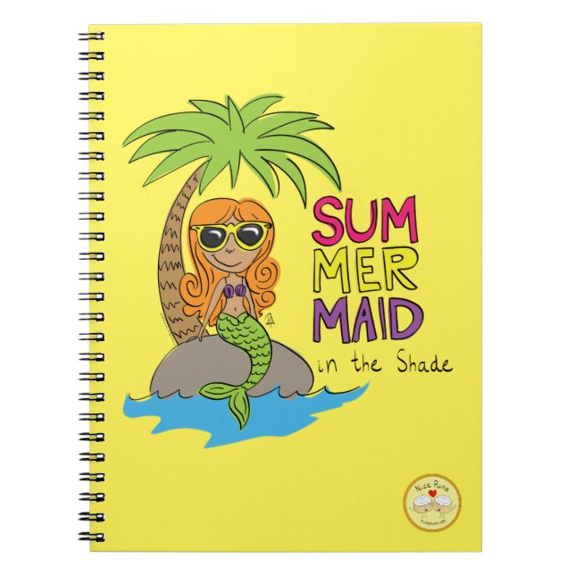 Summer Mermaid Niedliches Notebook gelb Notizblock (Vorderseite)