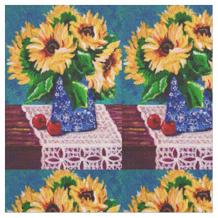 Summer Mini Sonnenblumen und Spitzenstoffe Stoff