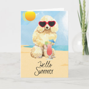 Summer Miniatur Poodle Karte