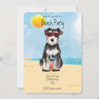 Summer Miniatur Schnauzer Beach Party Einladung