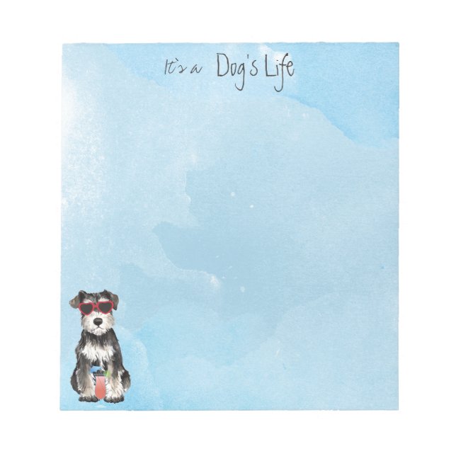 Summer Miniatur Schnauzer Notepad Notizblock (Vorderseite)