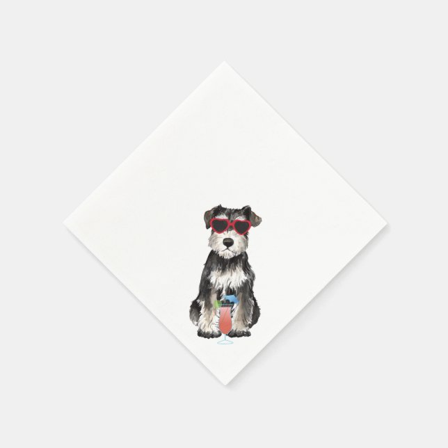Summer Miniature Schnauzer Napkins Serviette (Ecke)