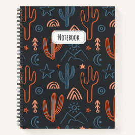 Summer Minimalistisch Cactus Pattern Notizbuch
