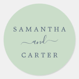Summer Mint und Navy Hochzeiten Umschlag Aufkleber
