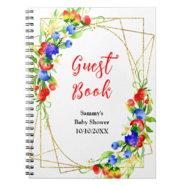Summer Mixed Berries Baby Shooting Guest Book Notizblock