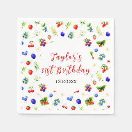 Summer Mixed Berries Birthday Party Serviette