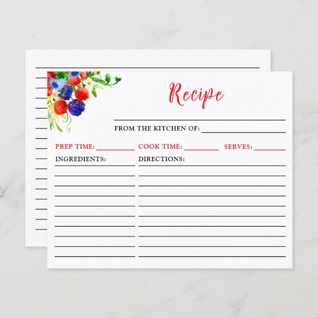 Summer Mixed Berries Rezept Card (Vorne/Hinten)