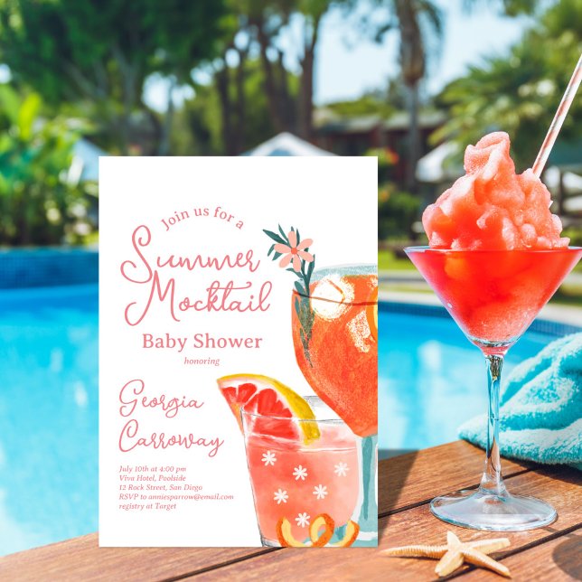 Summer Mocktails Babydusche Einladung (Von Creator hochgeladen)