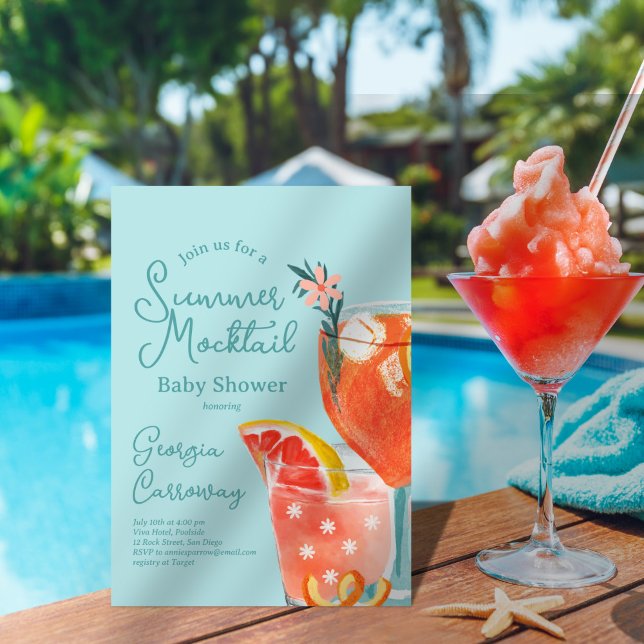 Summer Mocktails Babydusche Einladung (Von Creator hochgeladen)