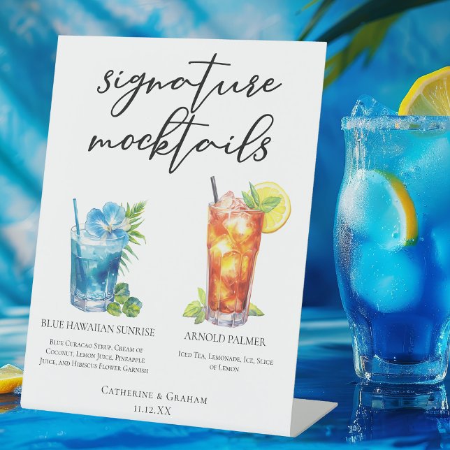 Summer Mocktails Blue Hawaiian Arnold Palmer Sockelschild (Von Creator hochgeladen)